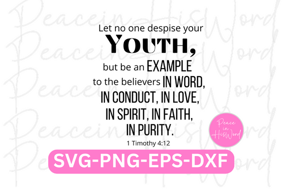 1 Timothy 4 12 SVG: A Bible Verse with Stitching Potential
