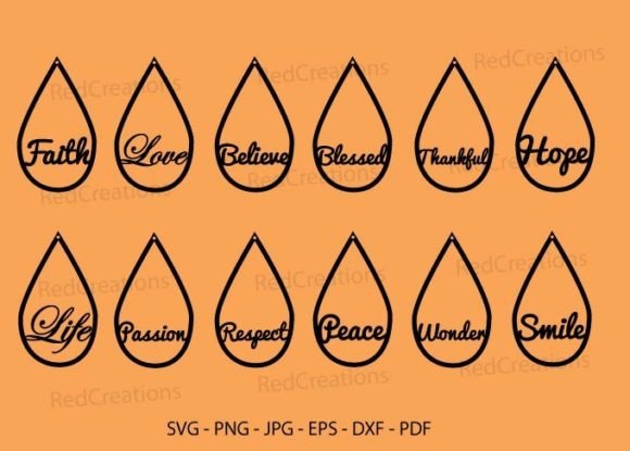 Earrings SVG, Teardrop, Thankful, Faith – A Design Review