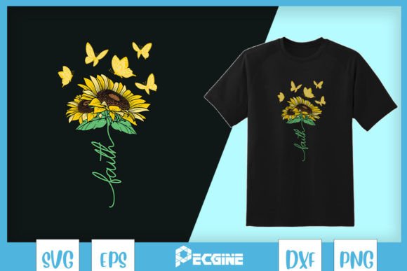 Pretty Sunflower with Faith Butterflies Embroidery Design Review